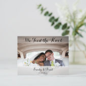 Elegante moderne aangepaste foto bruiloft aankondi briefkaart (Staand voorkant)