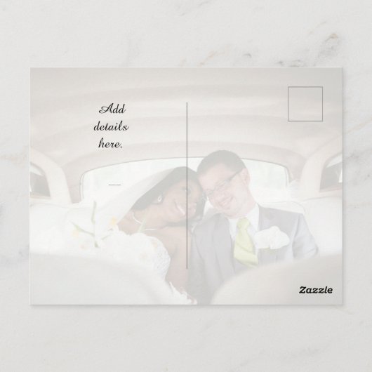 Elegante moderne aangepaste foto bruiloft aankondi briefkaart (Achterkant)