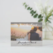 Elegante moderne aangepaste foto bruiloft aankondi briefkaart (Staand voorkant)