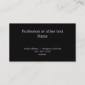 Elegante moderne aangepaste foto zwart professiona visitekaartje (Achterkant)