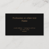 Elegante moderne aangepaste foto zwart professiona visitekaartje (Achterkant)