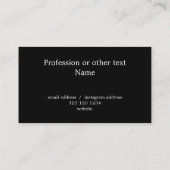 Elegante moderne aangepaste foto zwart professiona visitekaartje (Achterkant)