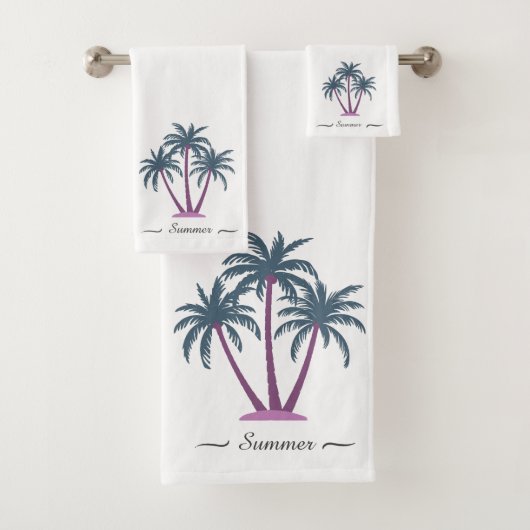 Elegante moderne aangepaste palmbomen en script op bad handdoek (Insitu)