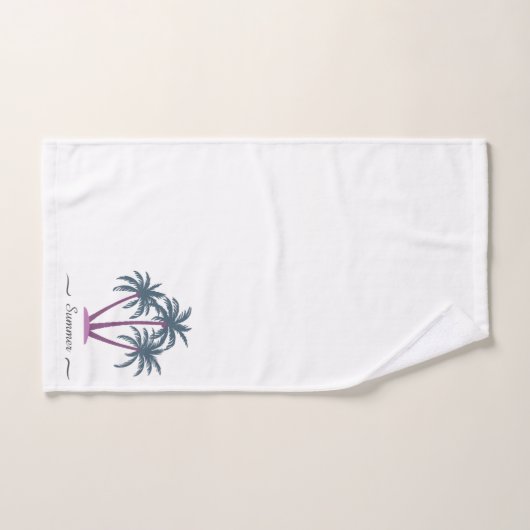 Elegante moderne aangepaste palmbomen en script op bad handdoek (Handdoek)
