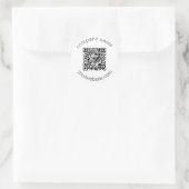 Elegante moderne aangepaste QR-code en tekst zakel Ronde Sticker (Tas)