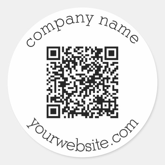 Elegante moderne aangepaste QR-code en tekst zakel Ronde Sticker (Voorkant)