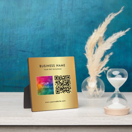 Elegante moderne aangepaste tekst Logo QR-code sca Fotoplaat (Insitu)
