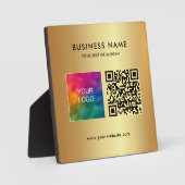 Elegante moderne aangepaste tekst Logo QR-code sca Fotoplaat (Voorkant)