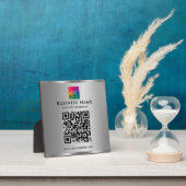 Elegante moderne aangepaste tekst logo QR-code zil Fotoplaat (Insitu)