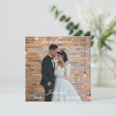 Elegante moderne aangepaste trouwfoto dankkaart (Staand voorkant)