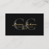 Elegante Moderne Aannemer Zwarte Script Visitekaartje (Voorkant)