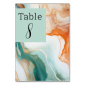 Elegante moderne abstracte agaat teal terracotta kaart (Voorkant)