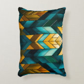 Elegante moderne abstracte goud teal geometrisch accent kussen (Voorkant(Verticaal))