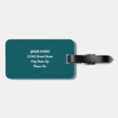 Elegante Moderne Abstracte Goud Teal Geometrisch Bagagelabel (Achterkant horizontaal)