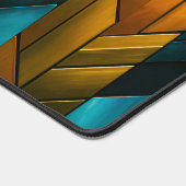 Elegante Moderne Abstracte Goud Teal Geometrisch Bureaumat (Hoek)
