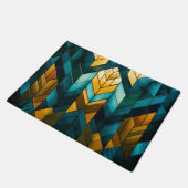 Elegante Moderne Abstracte Goud Teal Geometrisch Deurmat (Schuin)