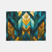 Elegante moderne abstracte goud teal geometrisch fleece deken (Voorkant (Horizontaal))