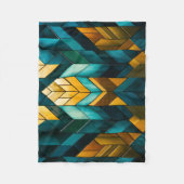 Elegante moderne abstracte goud teal geometrisch fleece deken (Voorkant)