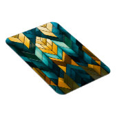 Elegante moderne abstracte goud teal geometrisch magneet (Rechterzijde)