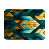 Elegante moderne abstracte goud teal geometrisch magneet (Horizontaal)