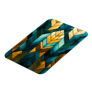 Elegante moderne abstracte goud teal geometrisch magneet