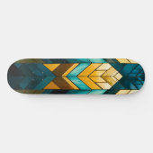 Elegante Moderne Abstracte Goud Teal Geometrisch Persoonlijk Skateboard (Horizontaal)