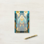 Elegante Moderne Abstracte Goud Teal Geometrisch Post-it® Notes (Op bureau)