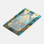 Elegante Moderne Abstracte Goud Teal Geometrisch Post-it® Notes (Schuin)