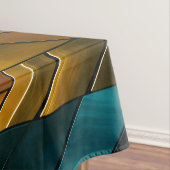 Elegante Moderne Abstracte Goud Teal Geometrisch Tafelkleed (Voorbeeld)