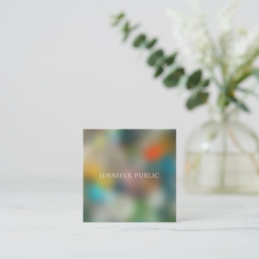 Elegante moderne Abstracte kunst professionele Sja Vierkante Visitekaartje (Staand voorkant)