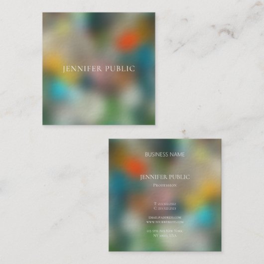 Elegante moderne Abstracte kunst professionele Sja Vierkante Visitekaartje (Voorkant / Achterkant)