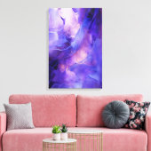 Elegante moderne Abstracte Paarse hedendaagse kuns Canvas Afdruk (Insitu (Woonkamer))