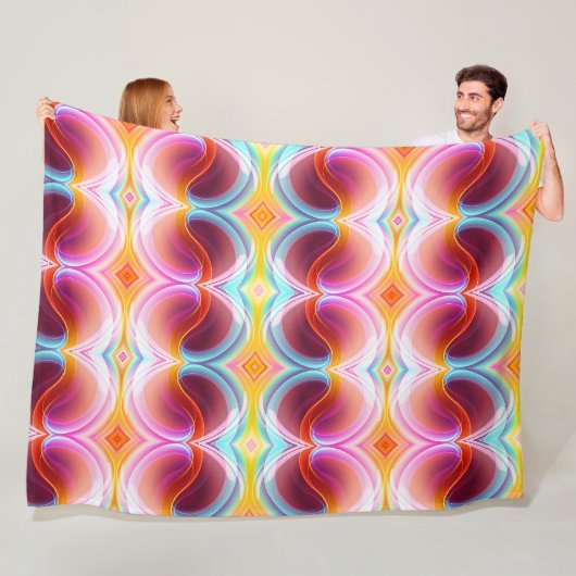 ELEGANTE MODERNE ABSTRACTE PSYCHEDELISCHE KUNST FLEECE DEKEN (In situ)