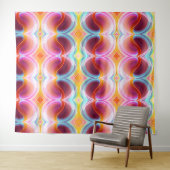 ELEGANTE MODERNE ABSTRACTE PSYCHEDELISCHE KUNST WANDKLEED (In Situ (horizontaal))
