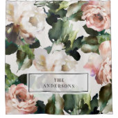 Elegante moderne acryl geschilderd floral girly ch douchegordijn (Voorkant)