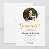 Elegante moderne afstudeerfeest foto kaart (Voorkant / Achterkant)