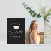 elegante moderne afstudeeruitnodiging en -aankondi bedankkaart (Staand voorkant)