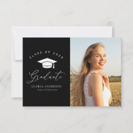 elegante moderne afstudeeruitnodiging en -aankondi bedankkaart