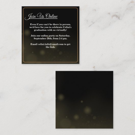 Elegante moderne afstuderen partij behuizing Kaart (Voorkant / Achterkant)