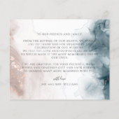 Elegante moderne alcohol inkt blush blauw dank u (Achterkant)