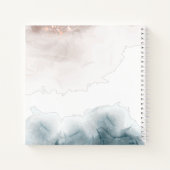 Elegante moderne alcohol inkt blush blauw notitieboek (Achterkant)