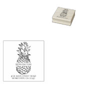 Elegante Moderne Ananas Familienaam Adres Rubberstempel (Gestempeld)