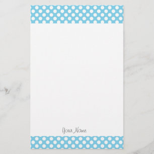 Elegante, moderne aqua blauwe stippen op maat briefpapier