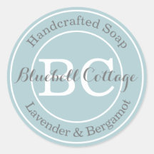 Elegante moderne Aqua Blue Monogram handgemaakte z