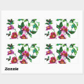 Elegante moderne aquarel donkerroze veldbloemen rechthoekige sticker (Vel)