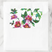 Elegante moderne aquarel donkerroze veldbloemen rechthoekige sticker (Tas)