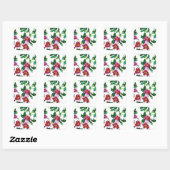 Elegante moderne aquarel donkerroze veldbloemen vierkante sticker (Vel)