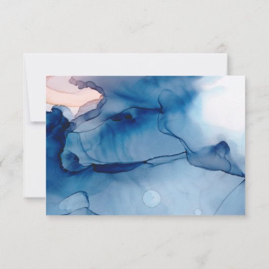 *~*  Elegante Moderne Aquarel RSVP Trouw RSVP (Achterkant)