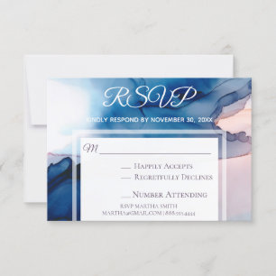 *~*  Elegante Moderne Aquarel RSVP Trouw RSVP Kaartje