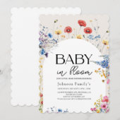 Elegante moderne Baby in Bloom Shower Spring Invit Kaart (Voorkant / Achterkant)